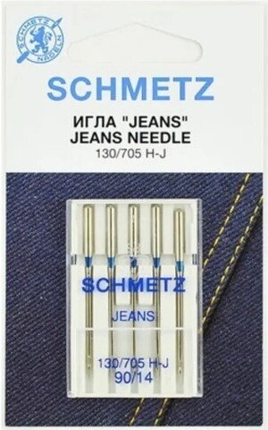 Иголки SCHMETZ для джинсовой ткани(БШМ) 90/14, уп. 5 шт.