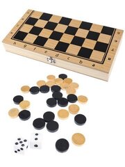 Шашки 29 см (доска дерево,фигуры дерево,без магнита, в коробке)