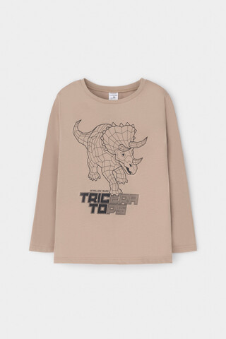 пижама  для мальчика  К 1600/темно-бежевый,клетка