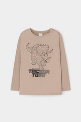 пижама  для мальчика  К 1600/темно-бежевый,клетка