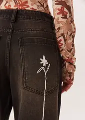 Джинсы MAGIC FLOWERS коричневого цвета