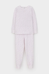 пижама  для девочки  К 1587/нежно-лавандовый,лепестки цветов