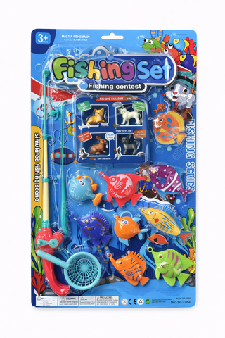 Рыбалка 9 рыбок + 2 удочки + 4 животных