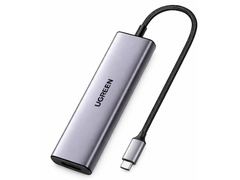 Хаб USB-C UGREEN CM511 (75586) 6-in-1 USB-C Hub With 3*USB-C&2*USB-A&PD, серый космос