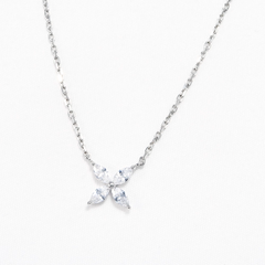 94070176 - Колье Victorias из серебра с кулоном фианитами огранки маркиз