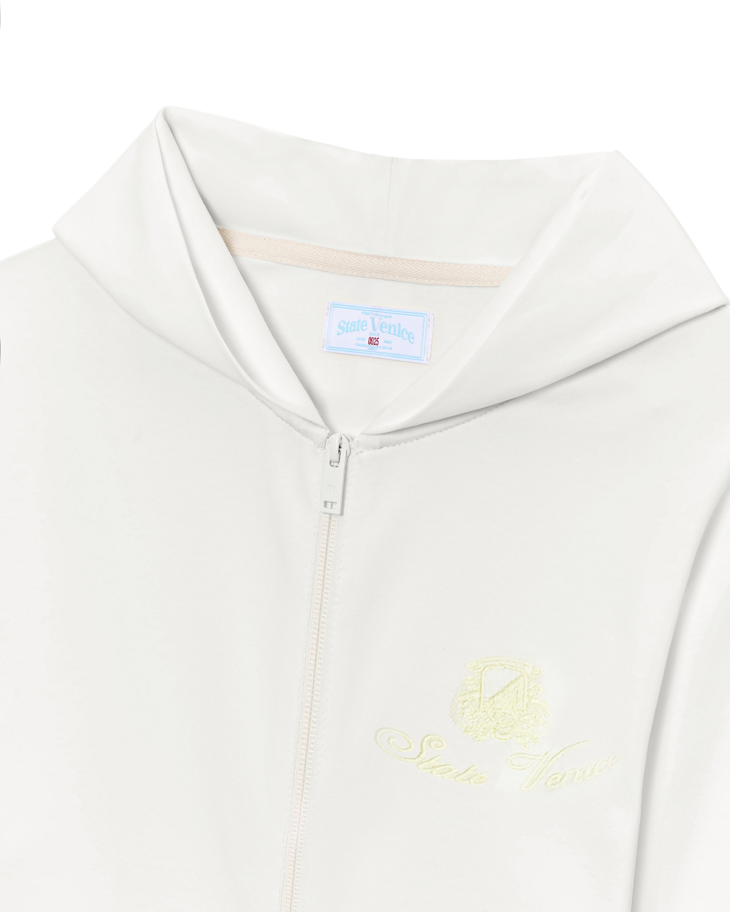 Приталенное худи на молнии из облегченного хлопка