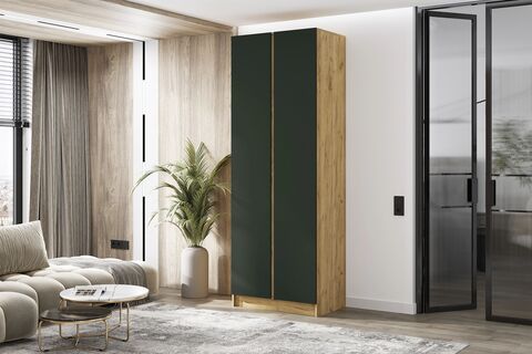 Келвин Шкаф 2-х ств. (800) (Изумрудный, Дуб Крафт)