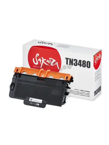 Картридж Sakura TN3480 для Brother, черный, 8000 к.