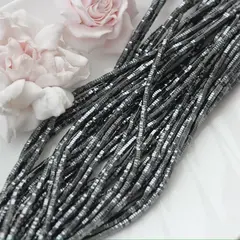 Гематин гематит, шестигранные бусины, 3*1 мм, чёрный, 1 нить, ГМ098