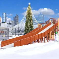 Зимняя горка САВУШКА ЗИМА-9 для базы отдыха, санаториев и парков