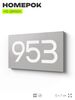 Номер на дверь 953, табличка на дверь для офиса, квартиры, кабинета, аудитории, склада, серая 120х70 мм, Айдентика Технолоджи