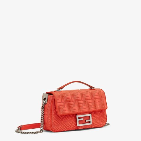 Сумка Fendi Baguette из ткани с логотипом Ff красный