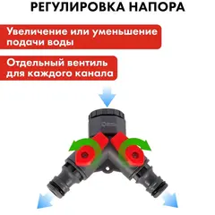 Разветвитель QUATTRO ELEMENTI 2-х канальный, внутр. резьба 1/2