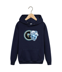 Толстовка темно-синяя с капюшоном (худи, кенгуру) и принтом Знаки Зодиака, Овен (Гороскоп, horoscope) 001