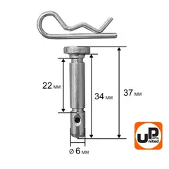 Болт срезной под шплинт UNITED PARTS 6х37мм (комплект 4шт)