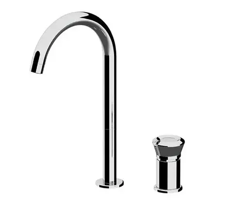 Remer ET57L Смеситель для раковины на 2 отверстия с L образным изливом