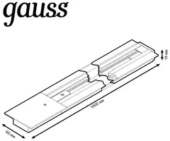 Шинопровод Gauss встраив. 1м белый TR127