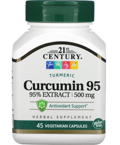 21 century, куркумин 95, 500 мг, 45 вегетарианских капсул