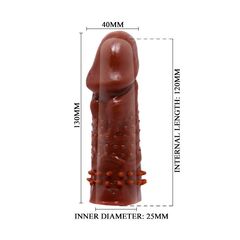 Коричневая насадка на пенис Wolftooth Sleeve - 13 см. - 