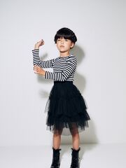 Лонгслив для девочки Next D48-826, Черный, Белый