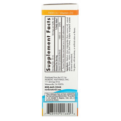 Nordic Naturals, Витамин D3, веганский, 1000 МЕ, 1 жидкая унция (30 мл)