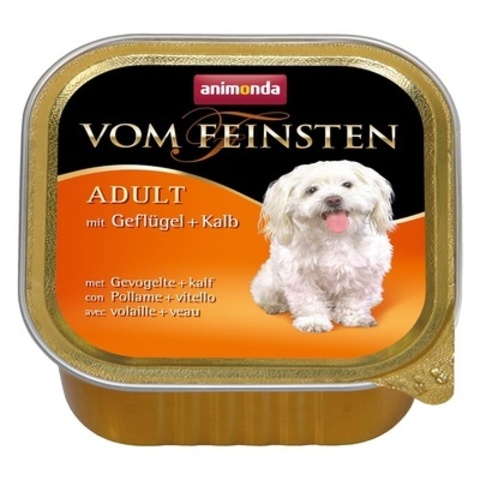 Animonda Vom Feinsten Adult консервы с мясом домашней птицы и телятиной для взрослых собак 150г