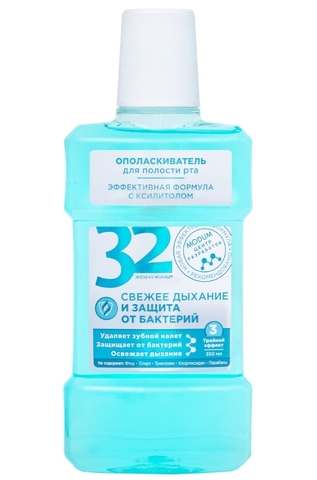 32 Жемчужины Ополаскиватель А001-589 для рта Свежее дыхание и защита 350 мл. MODUM