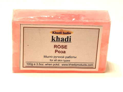 ROSE, Khadi India (РОЗА мыло ручной работы, Кхади Индия), 100 г.