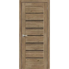 Купить Межкомнатная дверь экошпон Bravo-22 Original Oak стекло чёрное