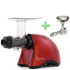 Шнековая соковыжималка Sana Juicer EUJ-707 красная + насадка-маслопресс Sana Oil Extractor EUJ-702
