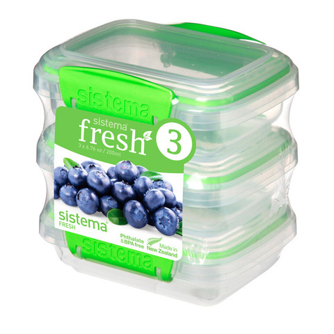 Набор контейнеров 3шт 200мл Sistema Fresh зеленый