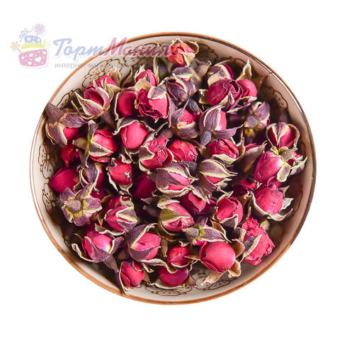 Розы сушёные АЛЫЕ (бутоны), баночка 20 гр