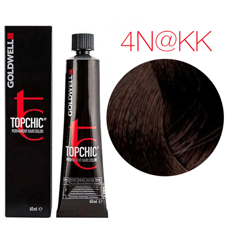 Goldwell Topchic 4N@KK (Коричневый с интенсивным медным сиянием) - Стойкая крем-краска