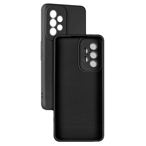 Силиконовый чехол Silicone Cover с защитой камеры для Samsung Galaxy A53 (Черный)