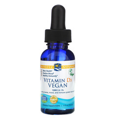 Nordic Naturals, Витамин D3, веганский, 1000 МЕ, 1 жидкая унция (30 мл)