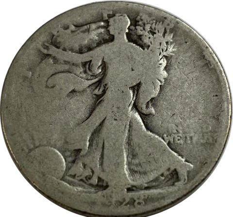 50 центов Walking Liberty 1928 год двор S . F-