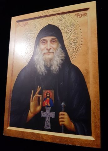 Икона святой Старец Гавриил (Ургебадзе) грузинский на дереве на левкасе мастерская Иконный Дом