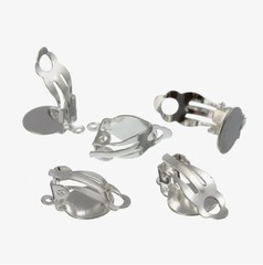 Клипсы/заготовка для серёг, 1 см, никель