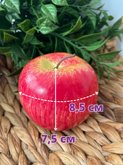 Яблоко зеленое, розовое, бордовое, реалистичное, 8,5 см, муляж, пенопласт, цвет микс, набор 3 шт.