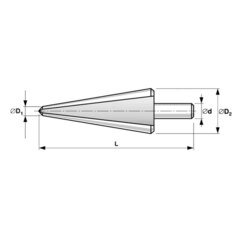 Сверло конусное 40-61мм L100мм S=13мм HSS Bucovice(CzTool) 542600