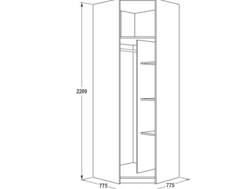 Шкаф угловой Флагман-5 цвет: венге/дуб мол