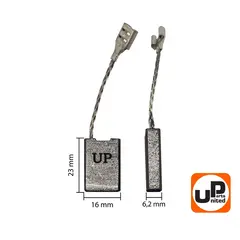 Щетка графитовая UNITED PARTS для BOSCH GWS20-230 (аналог 1607014171) 6,2х16х23мм АВТОСТОП (90-0644)