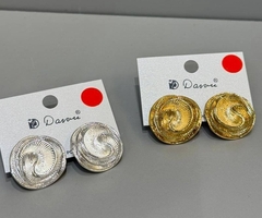 Серьги круглые ЗОЛОТАЯ ВОЛНА сатинированное золото