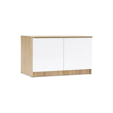 Челси Антресоль-тумба универсальная (Белый глянец, дуб сонома)