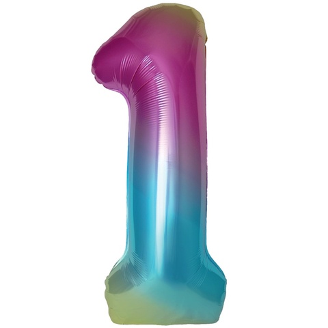 Цифры радужные градиент слим, 102 см