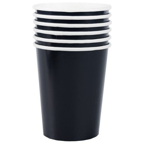 Стакан черный 250мл 6шт