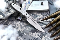 Туристичеcкий нож CityHunter GHOST Elmax Stonewash White-Gray G10