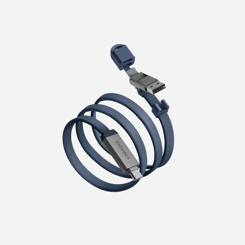 Кабель Energea Sheath 2 в 1, USB-C to Lightning / USB-C, 60W 1.2M, Синий | Blue