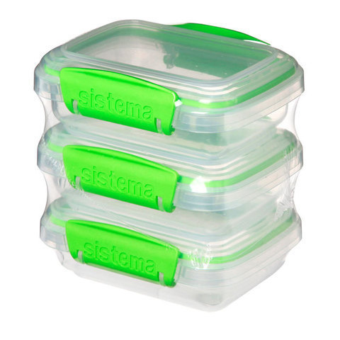 Набор контейнеров 3шт 200мл Sistema Fresh зеленый
