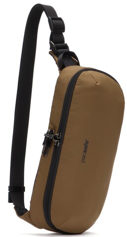Картинка рюкзак однолямочный Pacsafe Metrosafe X urban sling коричневый - 2
